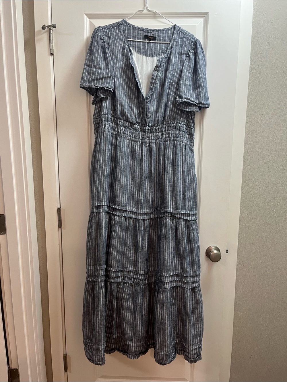 Quince Blue and White Striped Dress